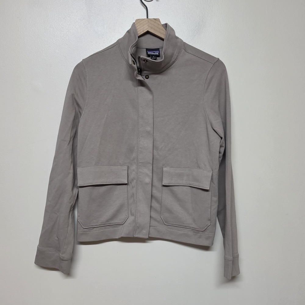 Patagonia Organic Cotton Roaming Layering Shirt Jacket Womens Small Taupe Hiking